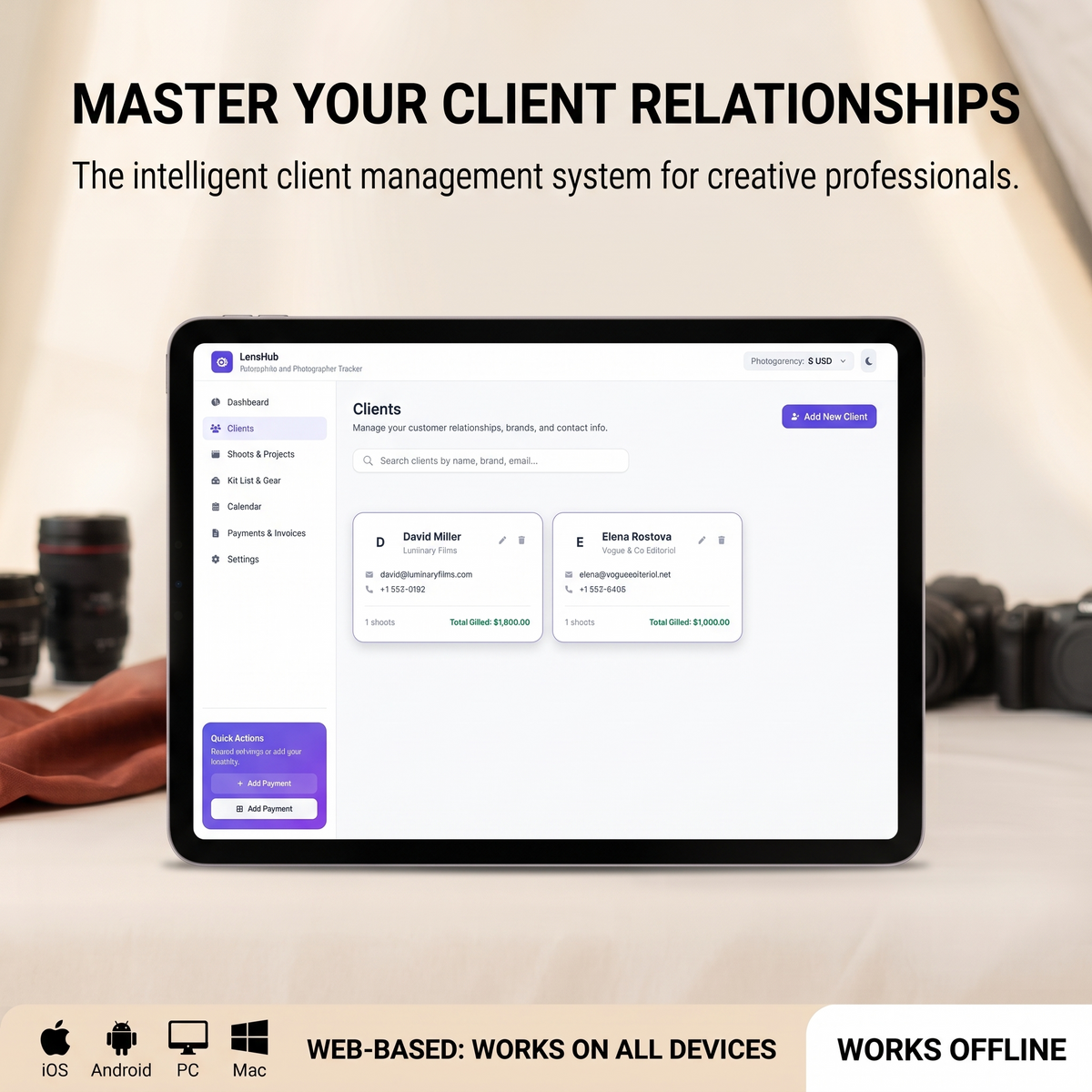 Freelance Photographer & Videographer Tracker - Finance App