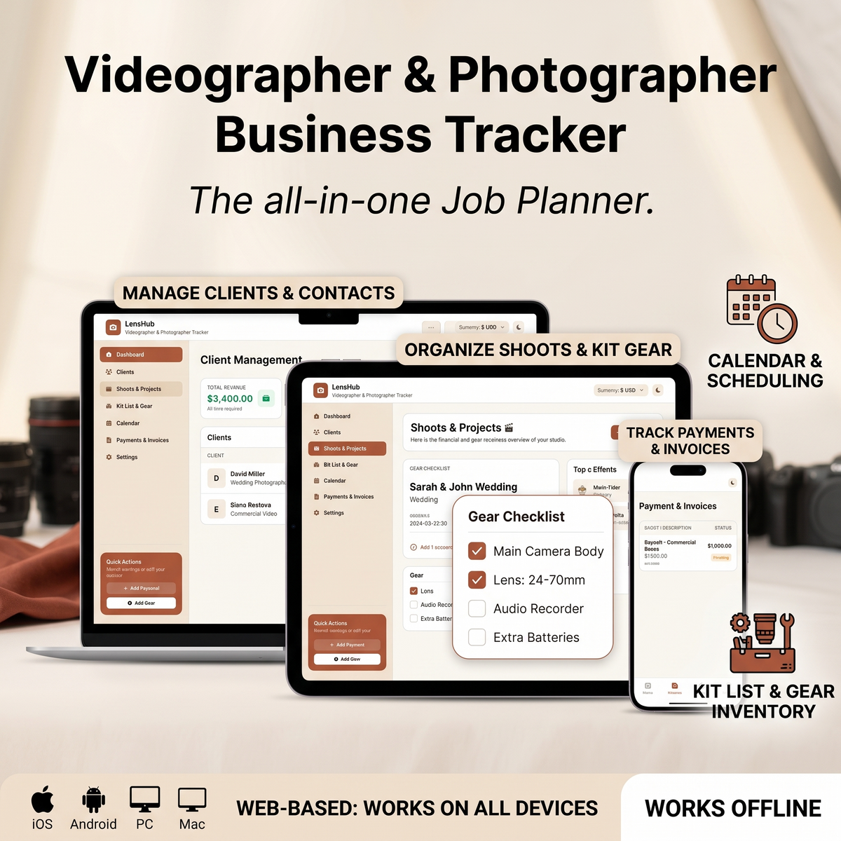 Freelance Photographer & Videographer Tracker - Finance App