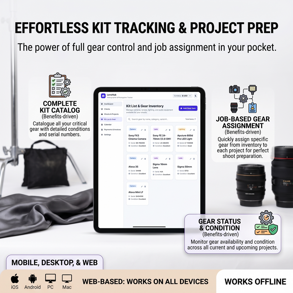 Freelance Photographer & Videographer Tracker - Finance App