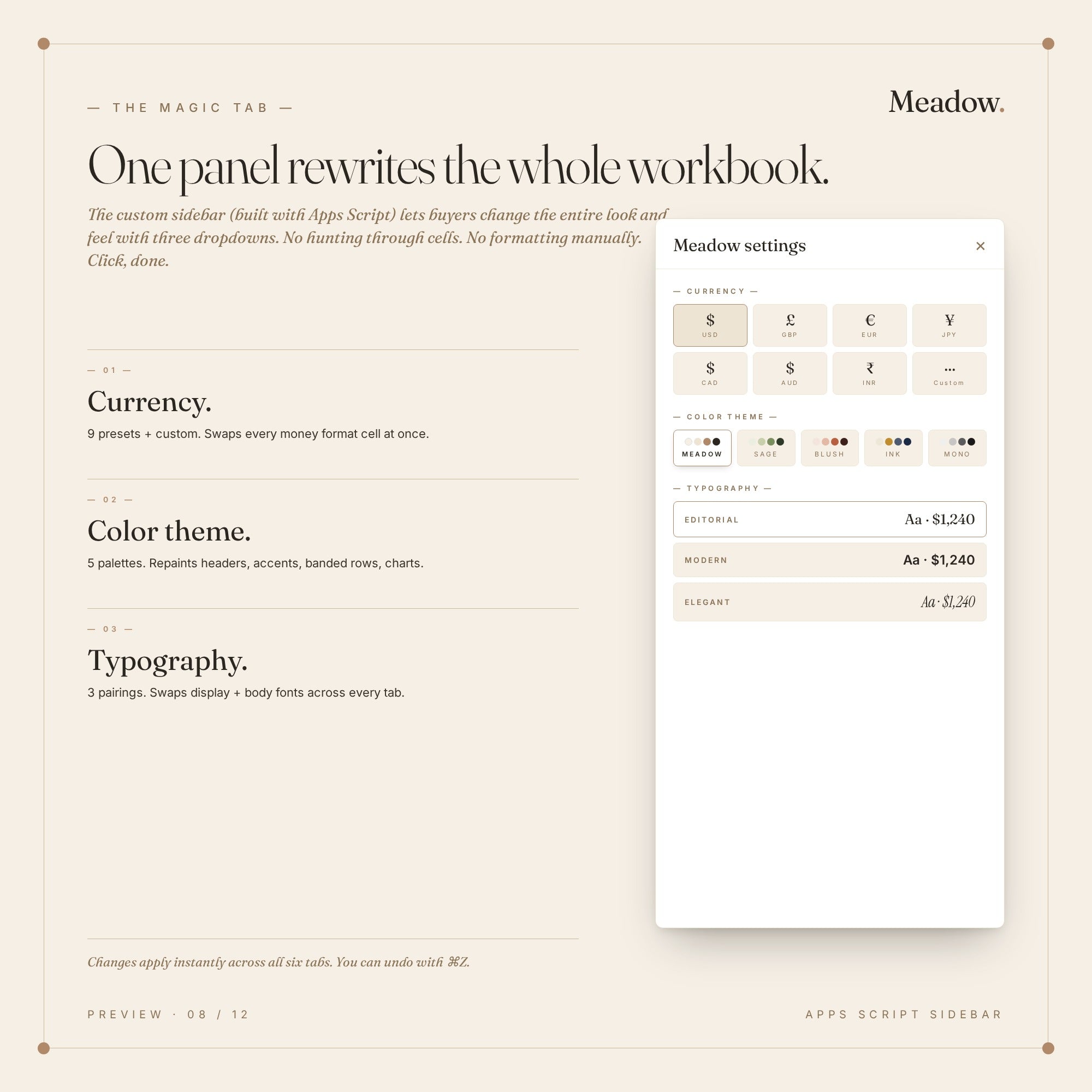 Google Sheets Budget Tracker Template — Meadow