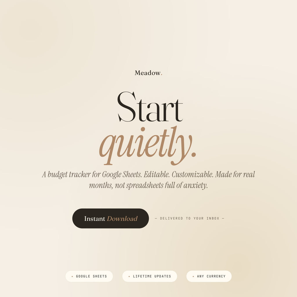 Google Sheets Budget Tracker Template — Meadow