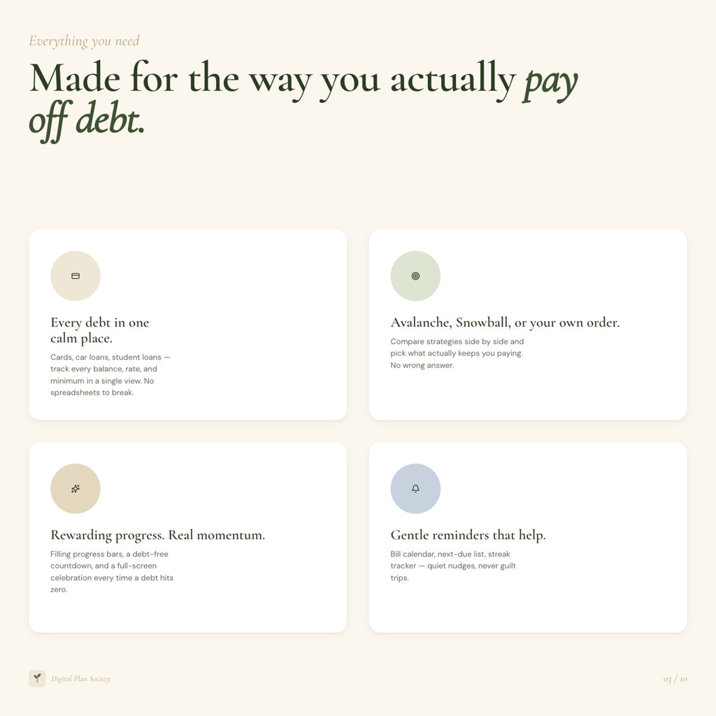 Debt Payoff Tracker Dashboard | Interactive HTML Budget Dashboard, Debt Snowball & Avalanche Planner
