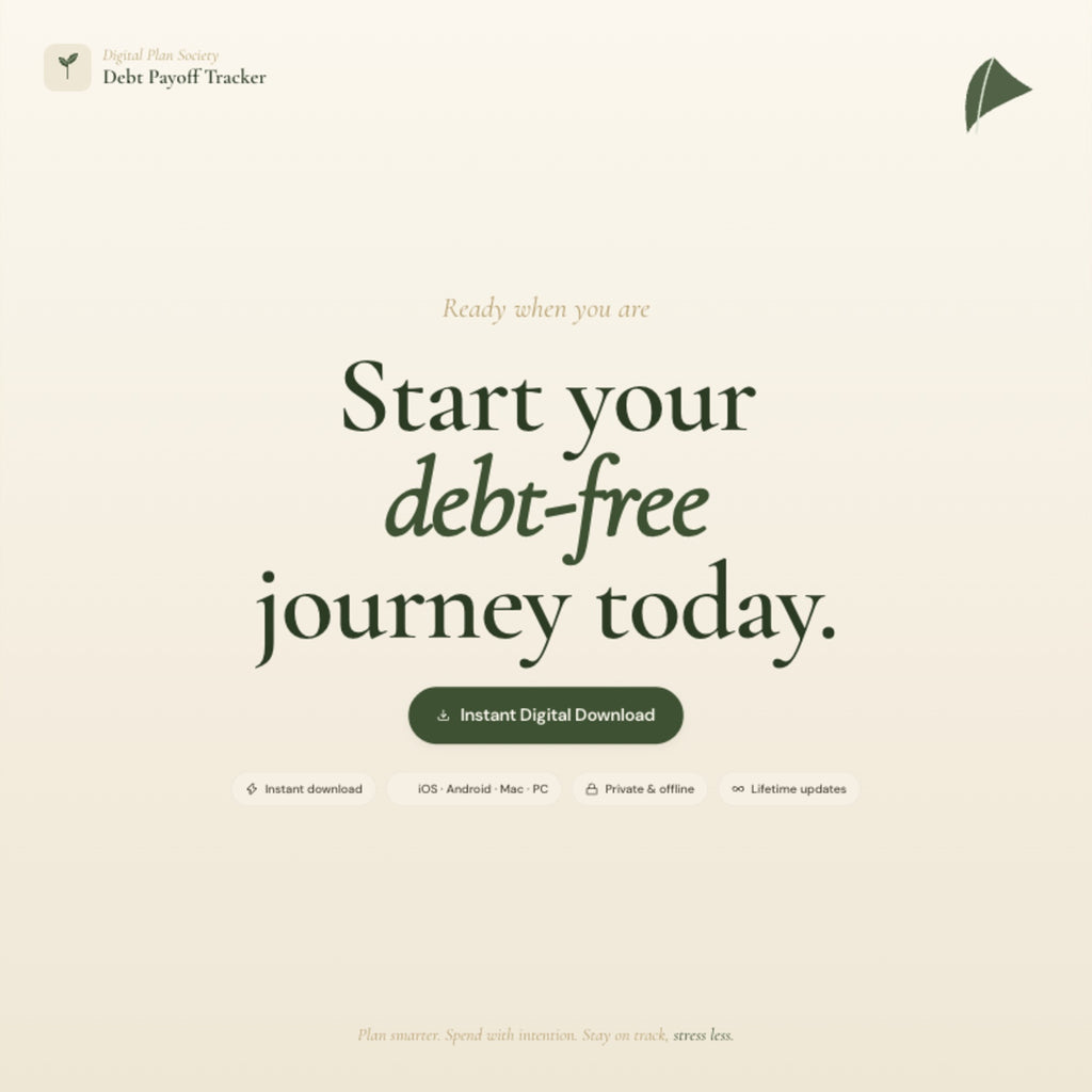 Debt Payoff Tracker Dashboard | Interactive HTML Budget Dashboard, Debt Snowball & Avalanche Planner
