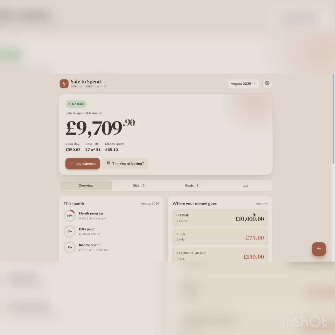 ADHD Budget Planner - Digital Finance Planner App